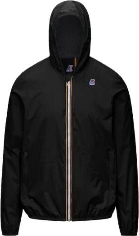 K-way Jacques korte jas met katoenen jersey voering K Way, Zwart, Heren
