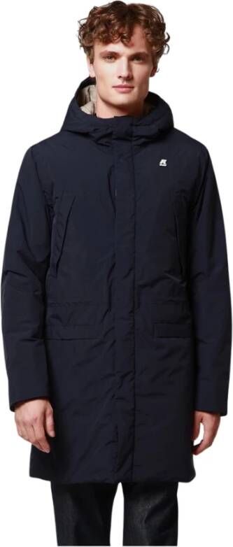 K-way Parka RMI met zip en kap in zachte man K Way K1119pw Blue Depht K Way, Blauw, Heren