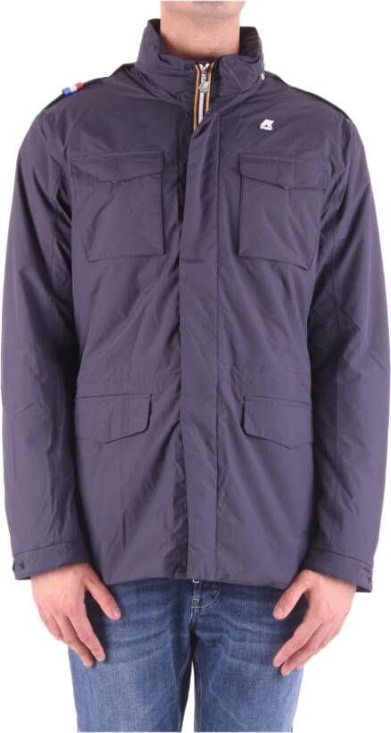 K-way K Way Coats Blue K Way, Blauw, Heren