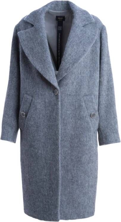 Liu Jo Wol en alpaca blend jas , Grijs, Dames