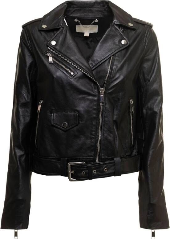 Michael Kors Leren en Suède Jassen Zwart Dames