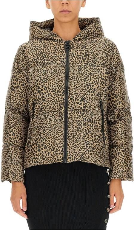 Michael Kors Omlaag jasje met dierenprint , Bruin, Dames
