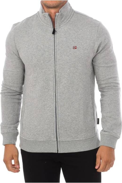 Napapijri Zip throughts sweatshirt , Grijs, Heren
