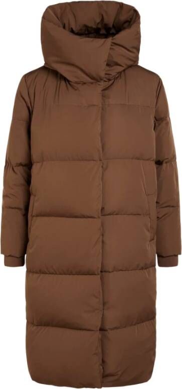 Object Louise Long Down Jacket , Bruin, Dames