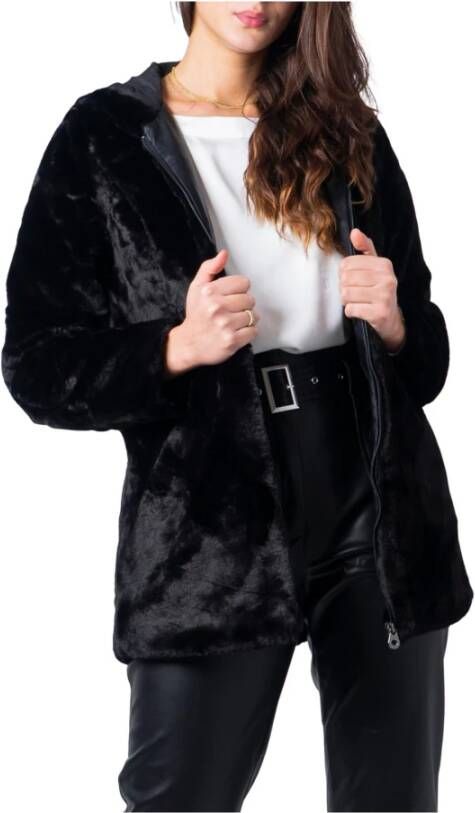 Only Faux Fur Shearling Jackets , Zwart, Dames