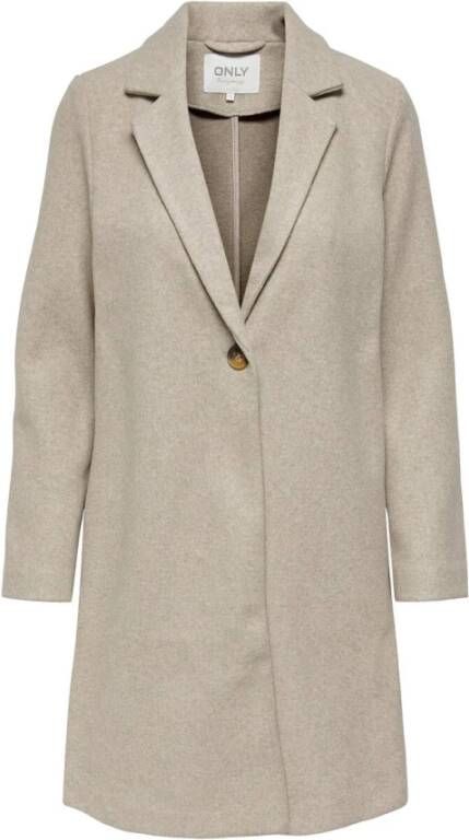 Only Single Breasted Coats , Beige, Dames