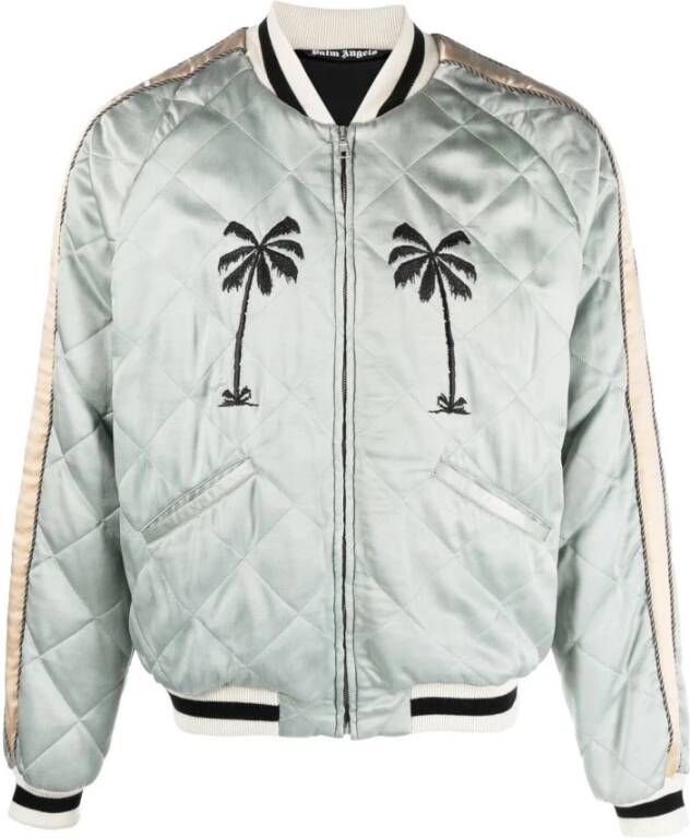 Palm Angels Life is Palm Bomber jacket , Blauw, Heren