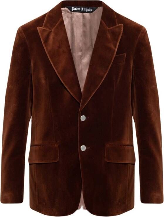 Palm Angels Fluwelen blazer , Bruin, Heren