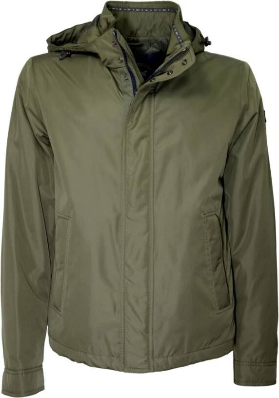 PAUL & SHARK Gevoerde jas met afneembare kap , Groen, Heren