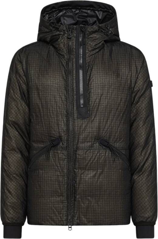 Peuterey Bomberjack met zwart `stransparant effect`s weven , Bruin, Heren