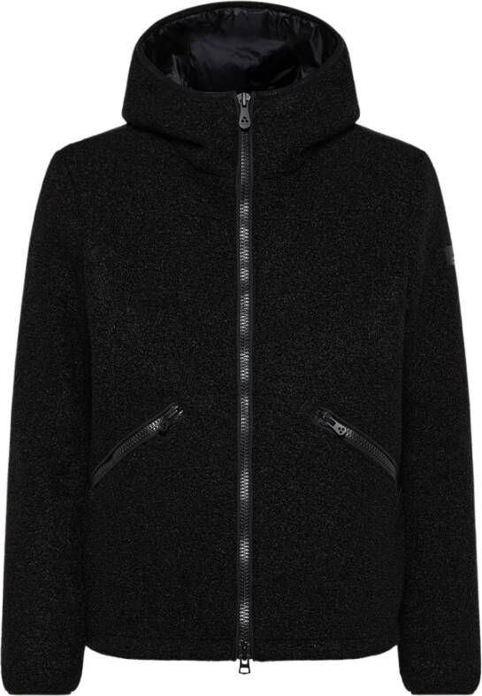 Peuterey Gladde, dubbele materiaal bomberjack , Zwart, Heren