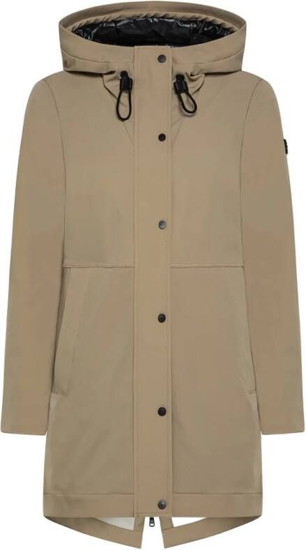 Peuterey Gladde miniHeren, geavanceerde parka , Beige, Dames