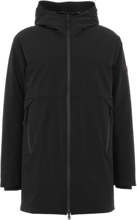 Peuterey MiniHeren, verfijnde, gladde trench jas in Primaloft , Zwart, Heren