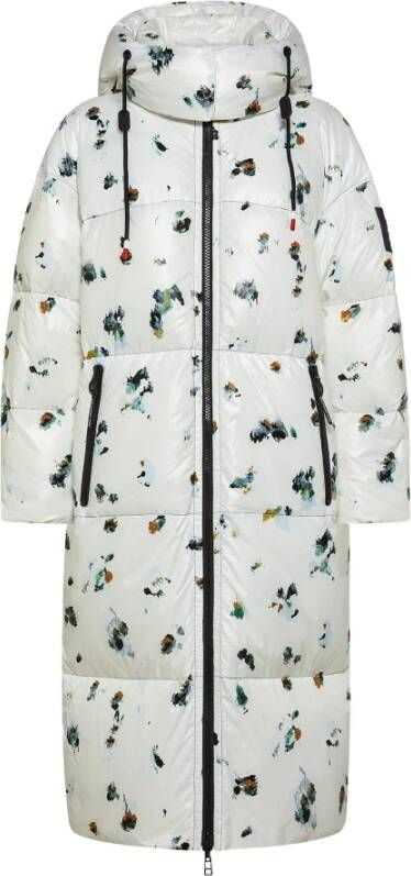 Peuterey Omkeerbaar down jas in Lakke Nylon , Wit, Dames