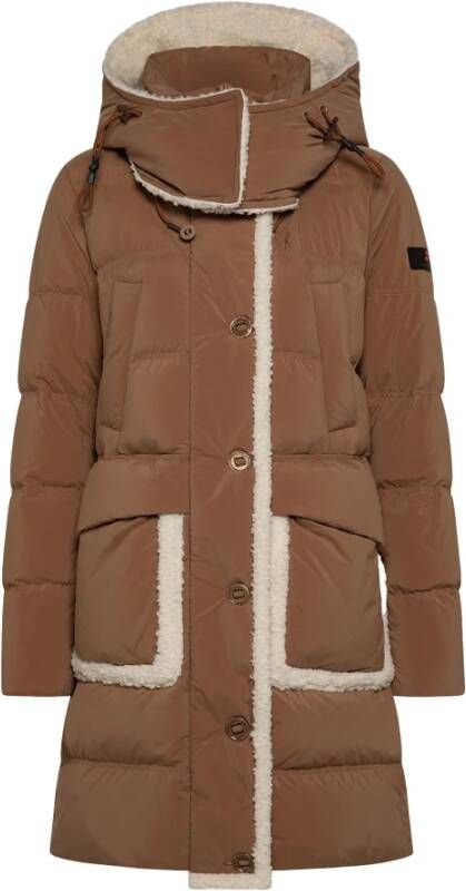 Peuterey Wide parka with synthetic fur , Beige, Dames