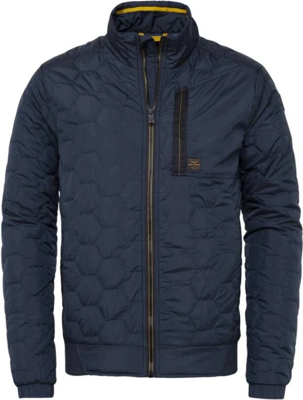 PME Legend Donkerblauwe Gewatteerde Jas Bomber Jacket Raider Ii Taffetar