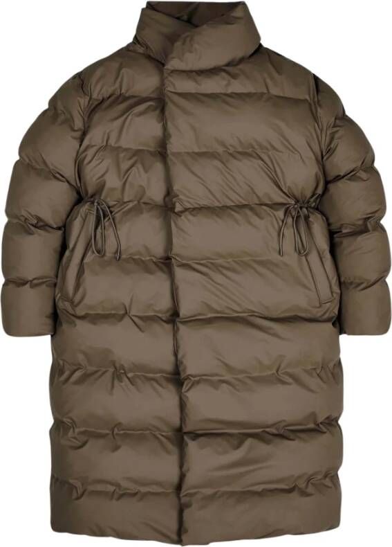 Rains Gewatteerde Jassen Bruin Dames