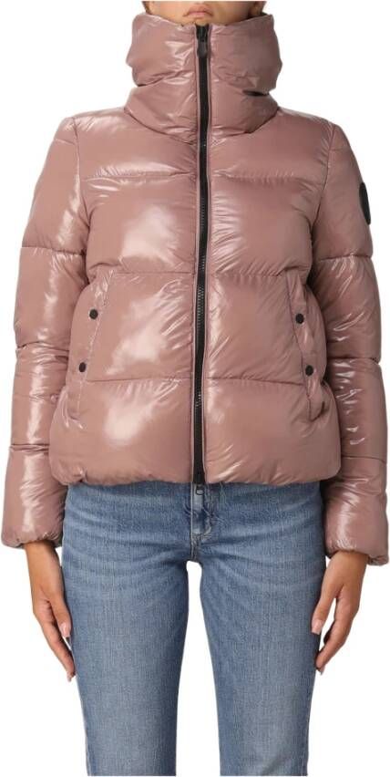 Save The Duck Bewaar de eend Isla verdorde roos bijgesneden gewatteerde jas , Roze, Dames