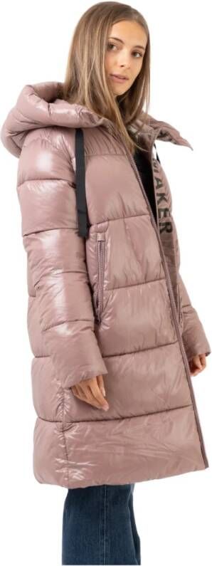 Save The Duck Logo patch puffer jas , Roze, Dames