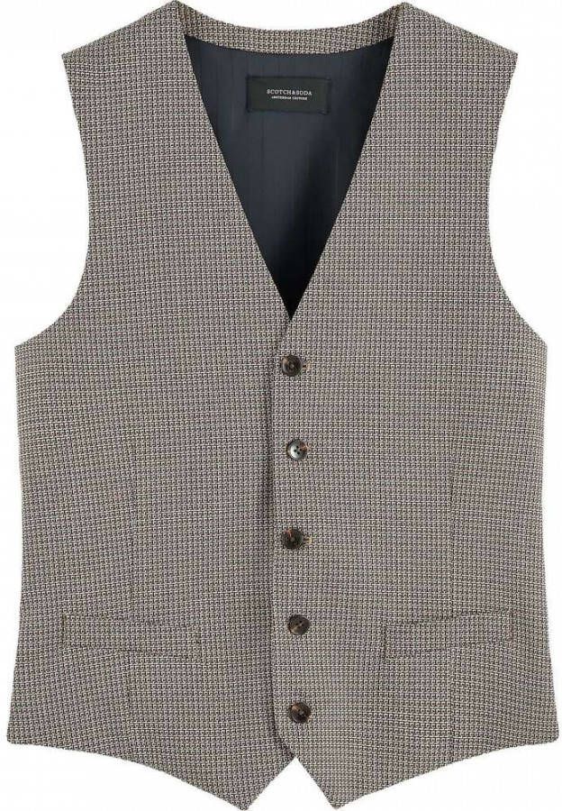 Scotch & Soda Klassieke garen geverfde gestructureerde Gilet combinatie , Grijs, Heren