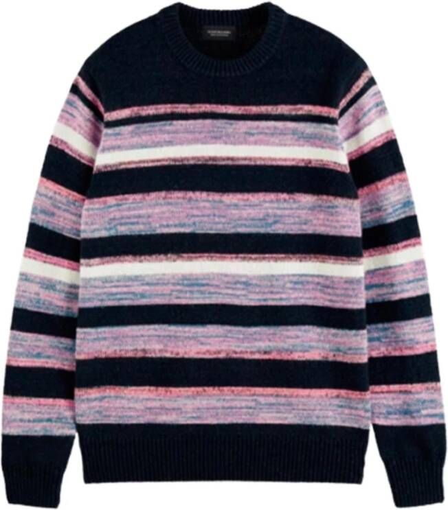 Scotch & Soda Gemêleerde gestreepte trui met ronde hals