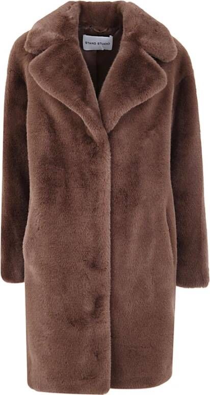 Stand Studio Faux bont shearling jassen , Bruin, Dames