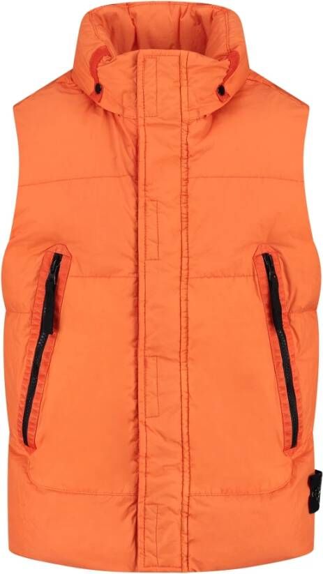 Stone Island Mouwloos realdown jas , Oranje, Heren