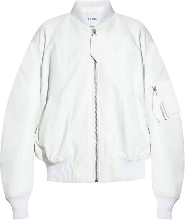 The Attico Anja lederen bomberjack , Wit, Dames
