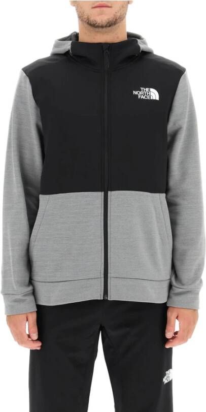 The North Face zip up hooded fleece jacket , Grijs, Heren