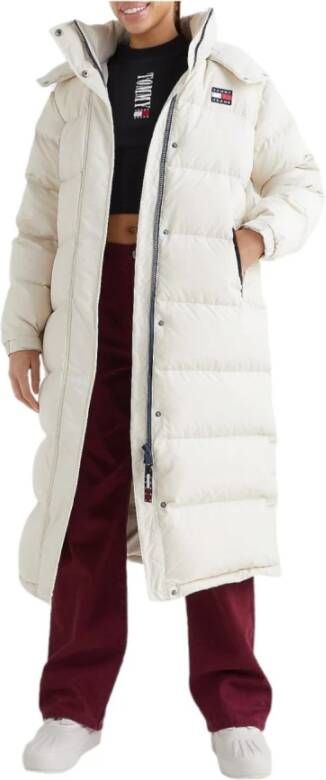 Tommy Hilfiger Alaska Long Puffer Jacket , Beige, Dames