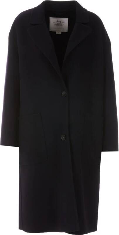 Woolrich Blauwe laag met één borsten , Blauw, Dames