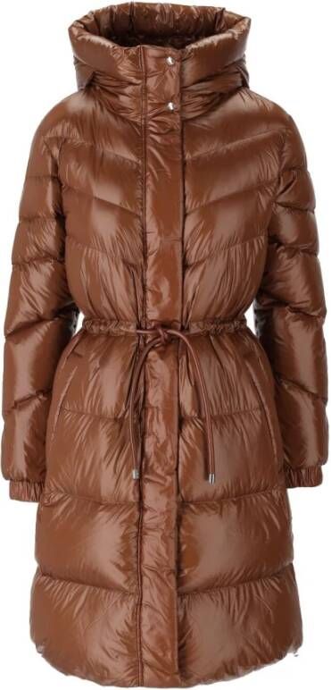 Woolrich Bruine Aliquippa Bruine Long Hooded Coat , Bruin, Dames