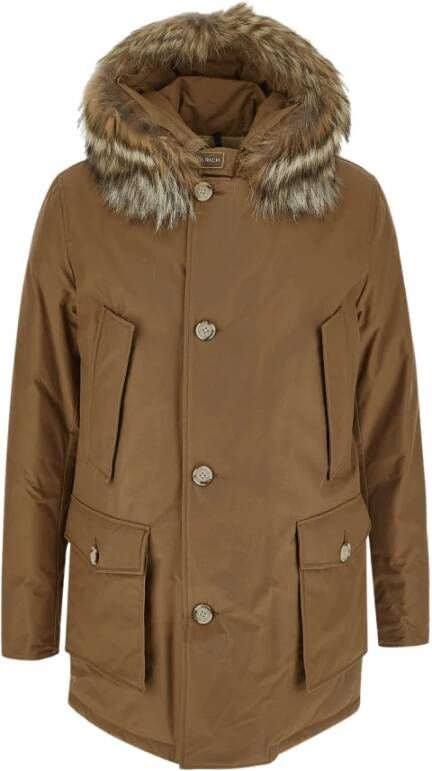 Woolrich brun Arctic Down Jacket With Removable Fur , Bruin, Heren