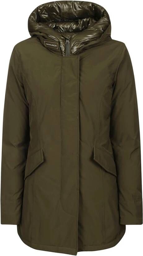 Woolrich Met een kap met capuchon , Groen, Dames