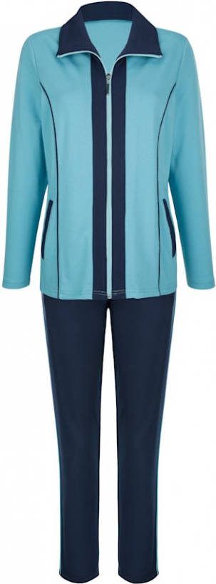 harmony Joggingpak met contrasterende biezen Jadegroen/Marine