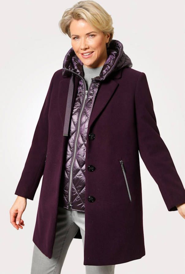 MONA 2 in 1 jas met uitneembare bodywarmer Paars