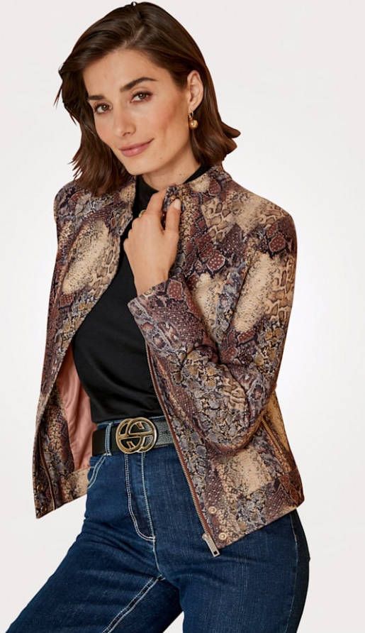 MONA Blazer van imitatiesuède Cognac/Beige/Grijs