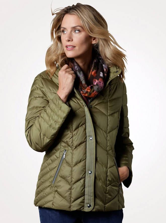 MONA Gewatteerde jas in donslook Groen