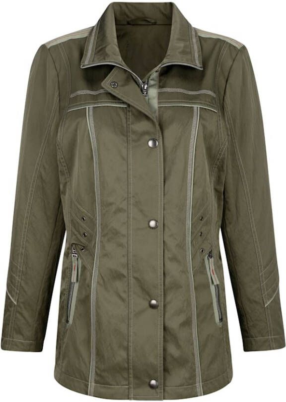 MONA Jas met contrastnaden Kaki