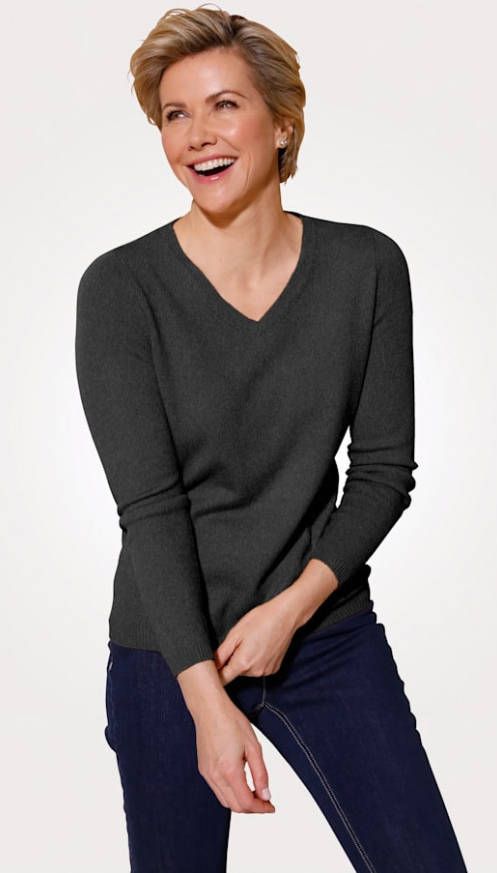 MONA Trui met kasjmier Antraciet