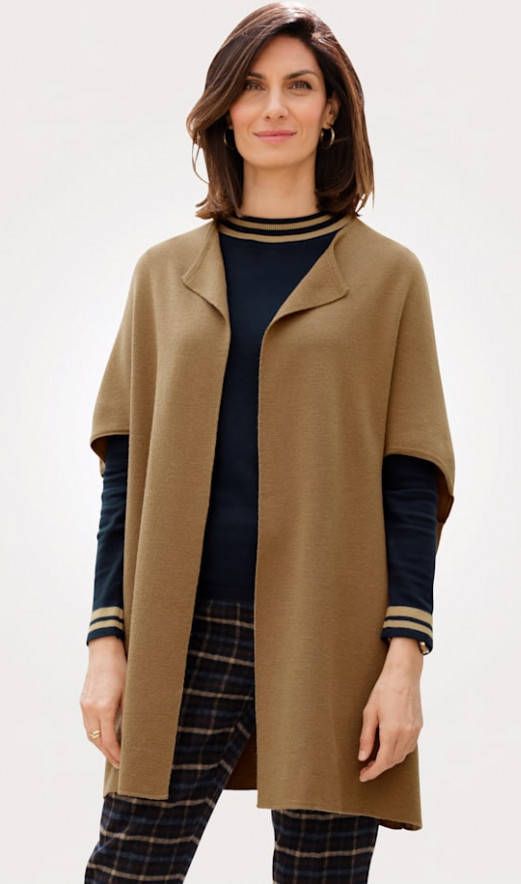 MONA Vest van Milano breimateriaal Lichtbruin