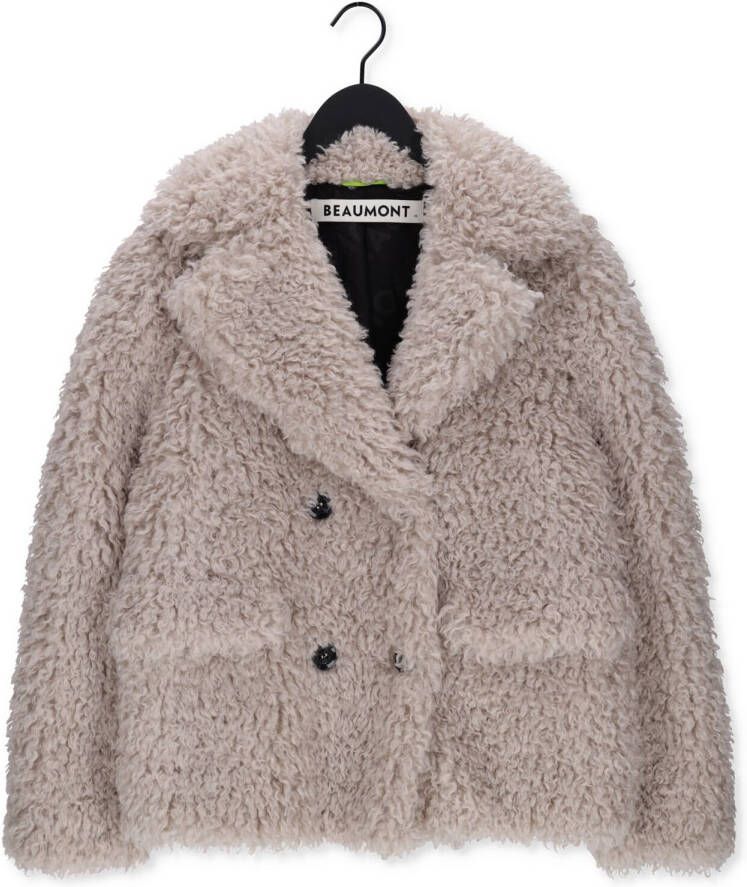 Beaumont Taupe Teddy Jas Curly Short Coat