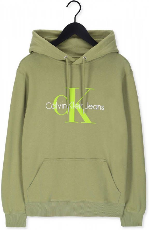 Calvin klein JEANS hoodie van biologisch katoen faded olive