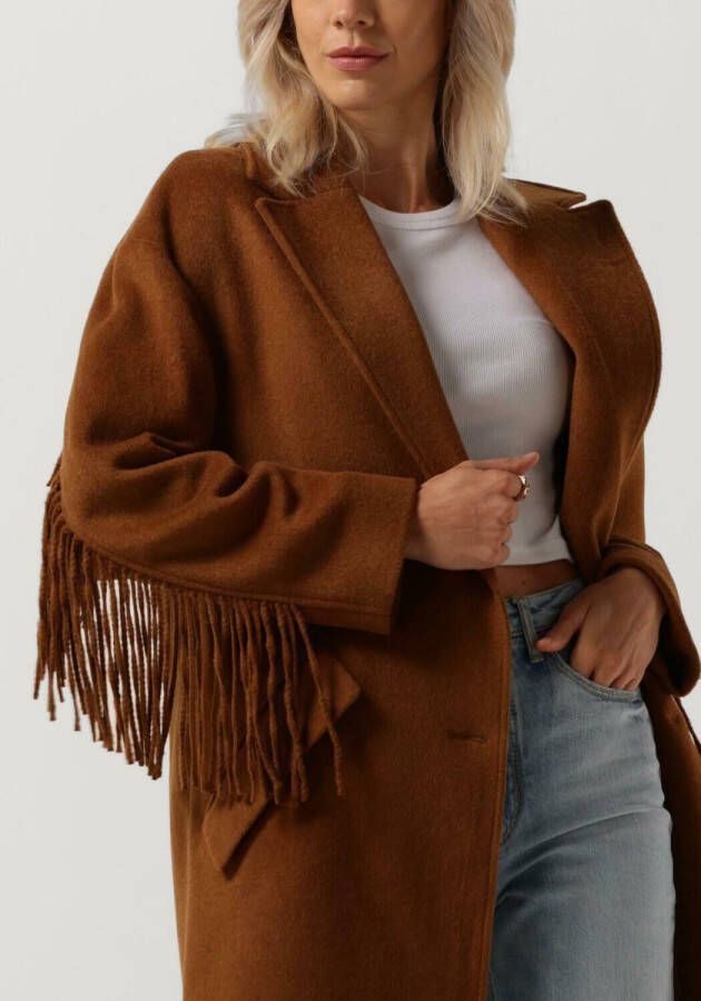 Guess Jas met enkele rij knopen , Bruin, Dames