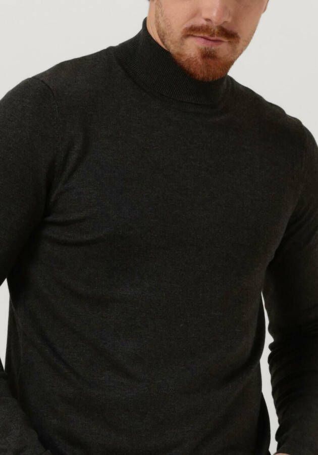 Purewhite Donkergrijze Coltrui Essential Knit Turtleneck Ls