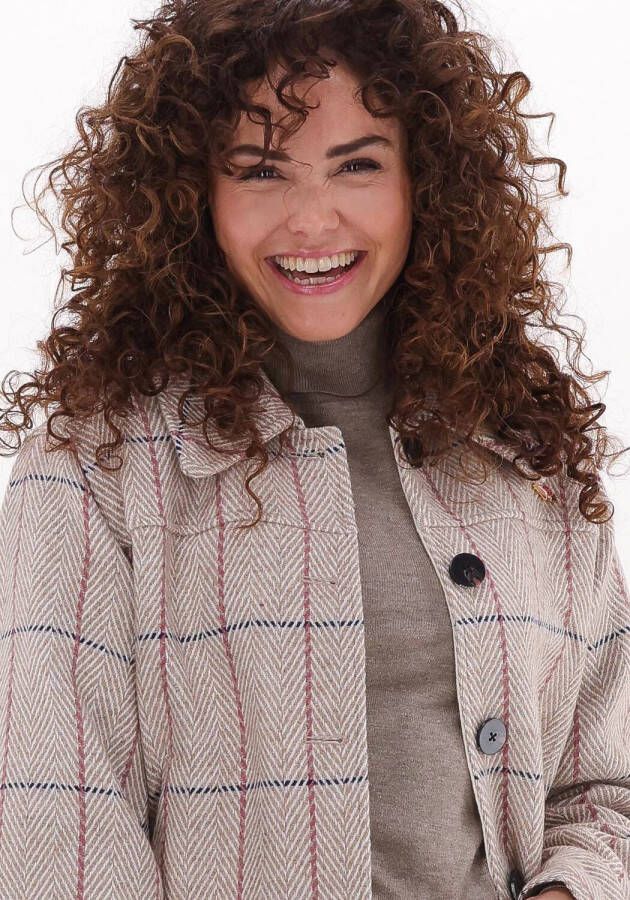 Scotch & Soda Korte jas met visgraatstructuur en geruit dessin