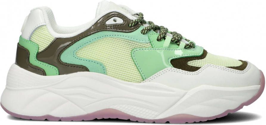 Scotch & Soda Celest leren chunky sneakers groen/wit