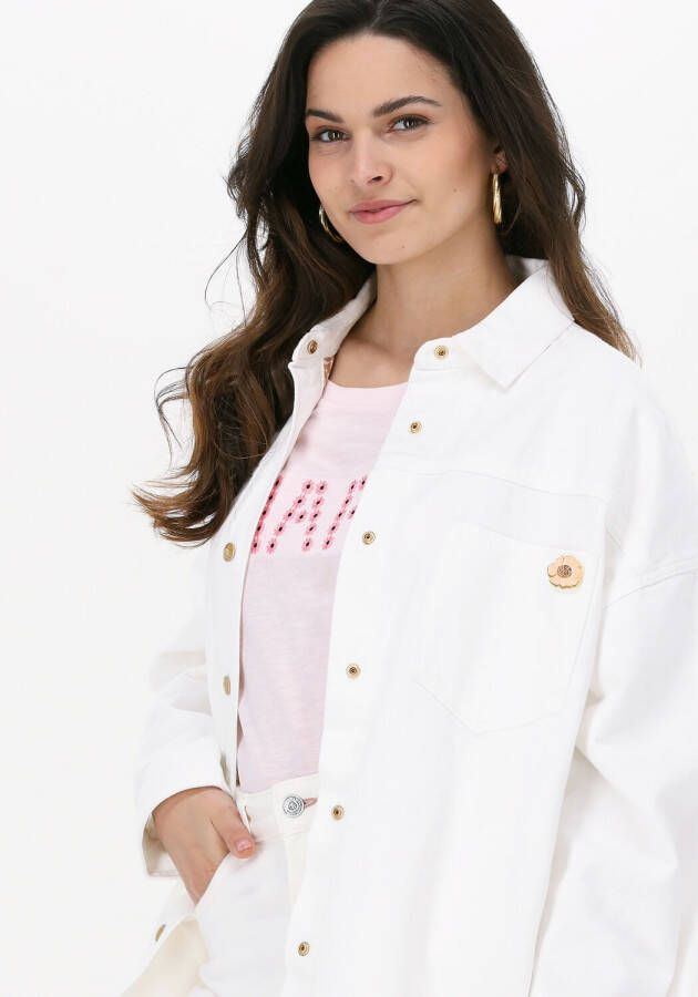 Scotch & Soda Witte Spijkerjas White Denim Overshirt With Western Detailsde