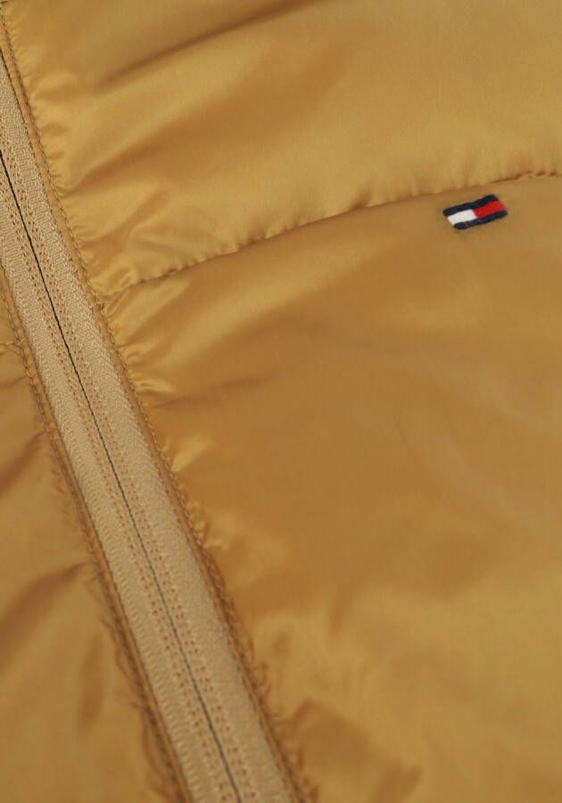 Tommy Hilfiger Gouden Gewatteerde Jas Boxy Shiny Puffer