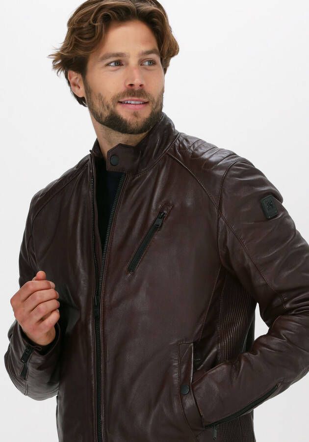 Vanguard Bruine Leren Jas Short Jacket Sheep Veg Oily